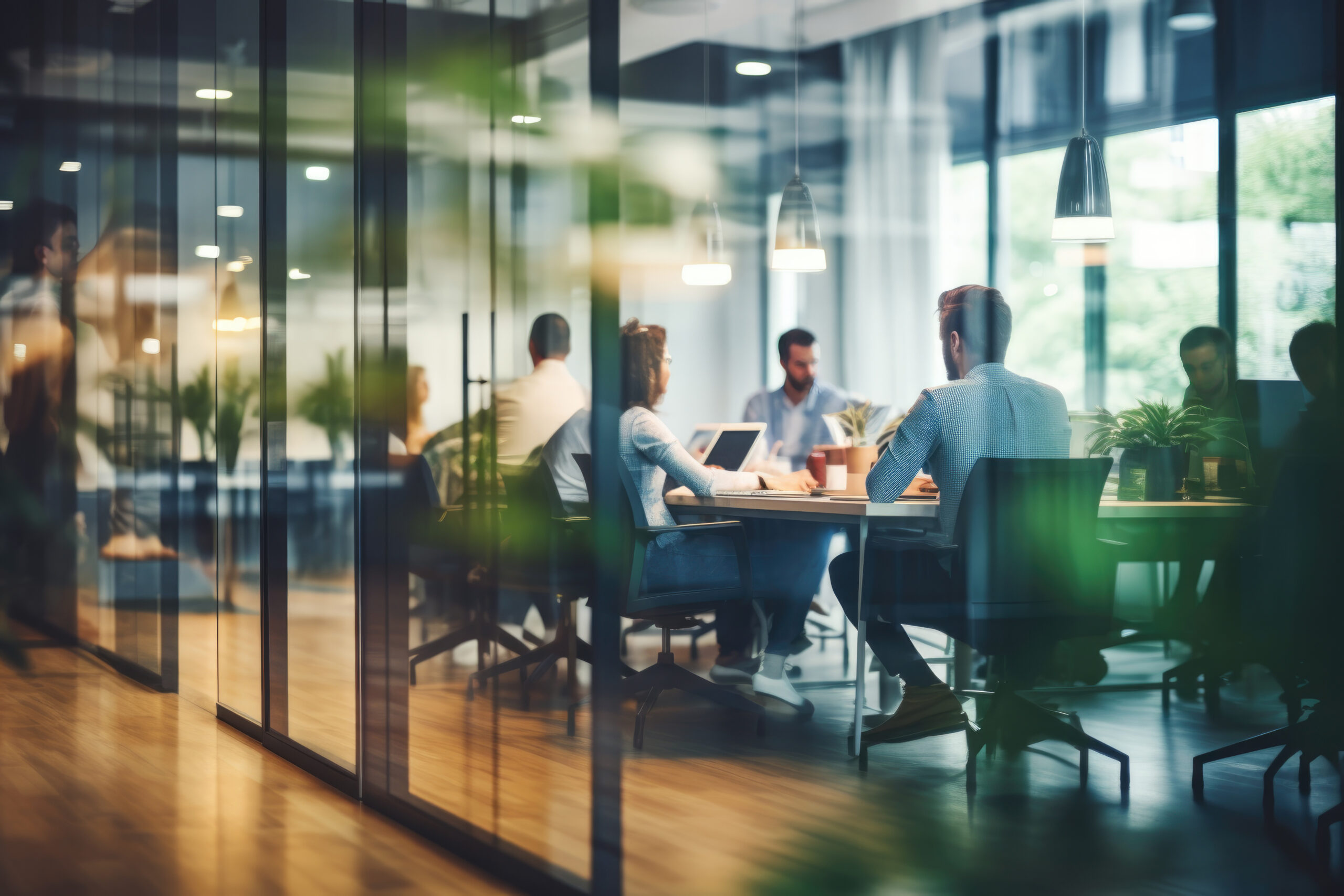 a group of people sitting at a table